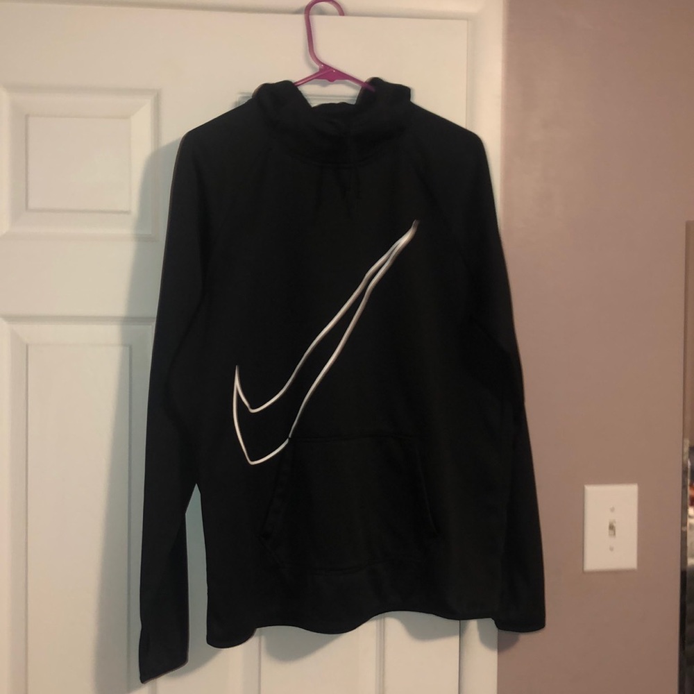 Nike black hoodie with white logo